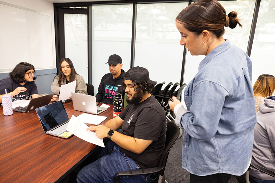 An LMU Classroom with Faculty Member and Students