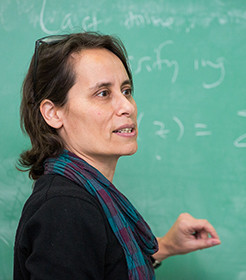 Professor Lily Khadjavi teaching a math class