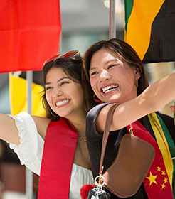 two female students at International Graduation