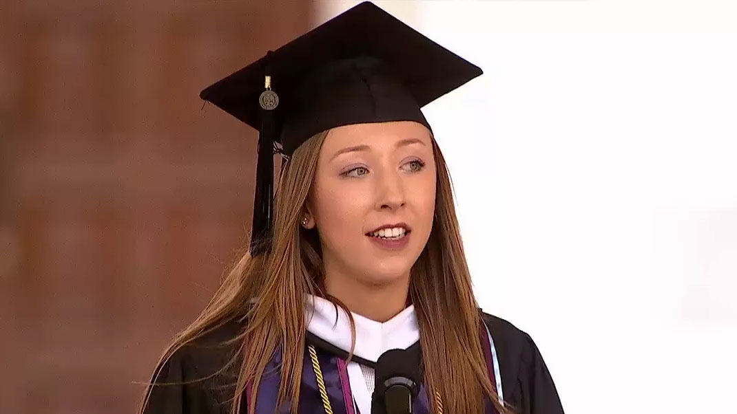 Allison Marsden Swenson delivering the Valedictorian Address