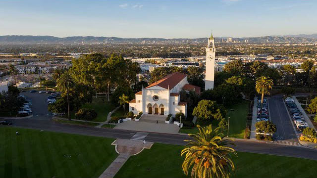 Aerial view of Sacred Heart Chapel