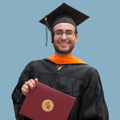 male graduate in regalia