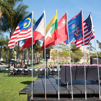 flags representing asian countries