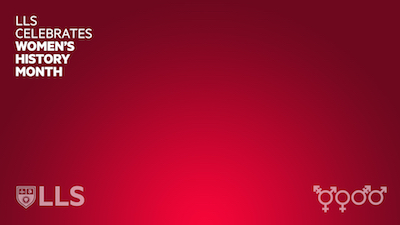 red zoom background for women's history month for Loyola Law School